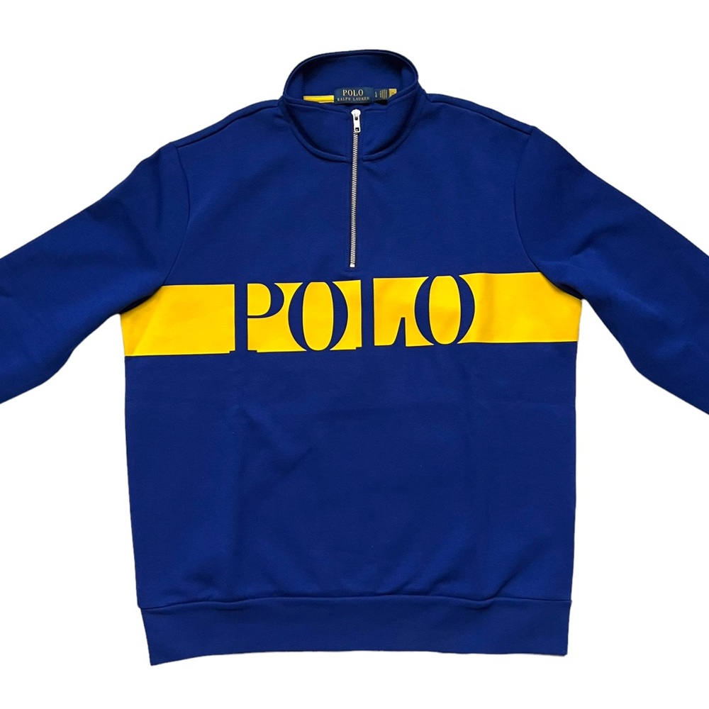 POLO RALPH LAUREN Double Knit Tech Panel Logo Jogger Sweatsuit Blue Size L - Picture 3 of 12
